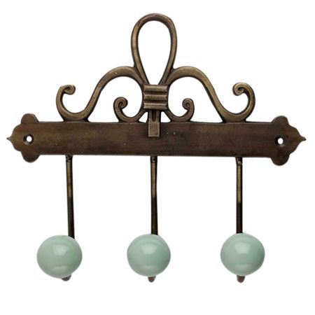 Solid Sage Green Ceramic Iron Hooks